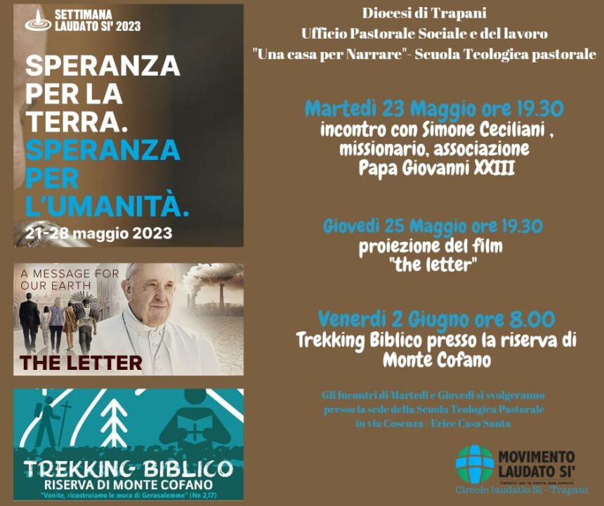 Settimana laudato Sì con al centro la cura del creato. Venerdì 2 giugno ritorna l’esperienza del trekking biblico presso la riserva di Monte Cofano