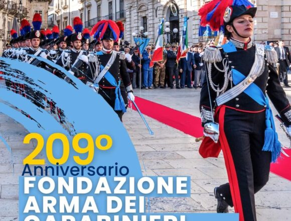 209 anniversario Arma dei Carabinieri. Il Ministro Musumeci:”Due secoli a servizio della Patria e dei cittadini”