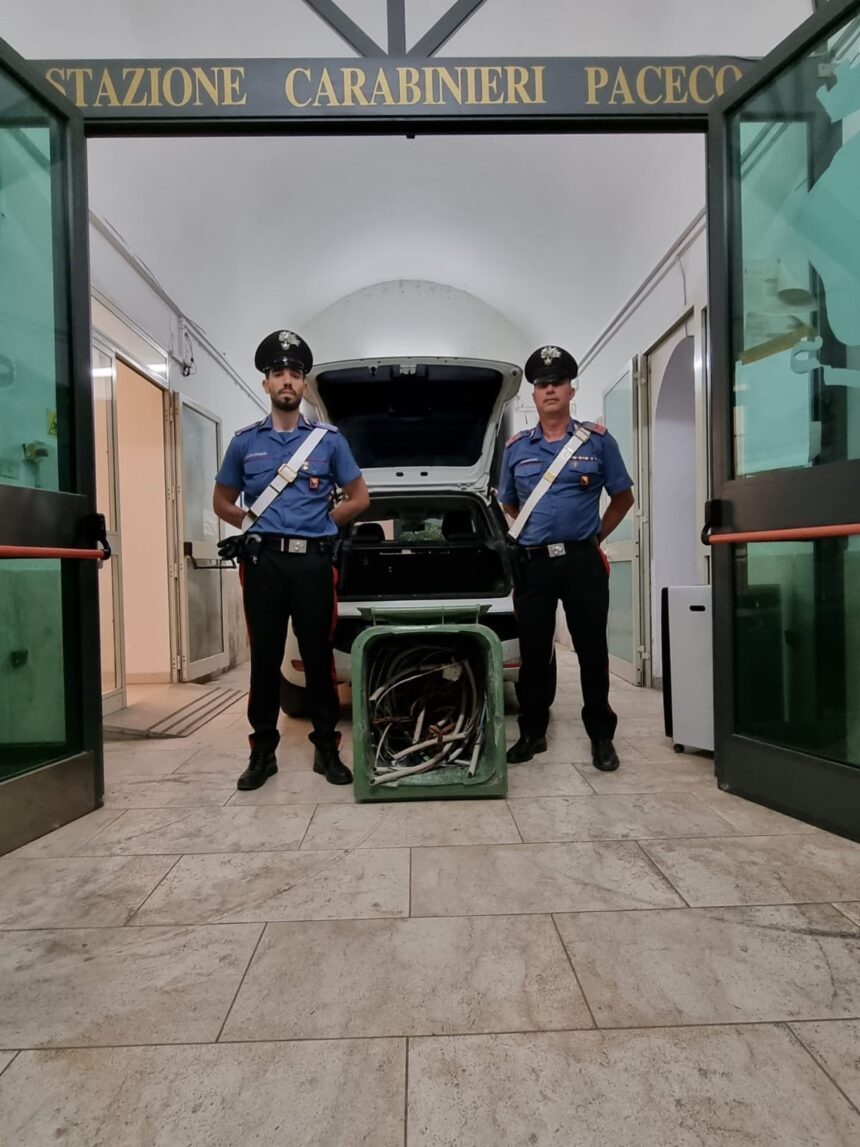 TRAPANI: SORPRESI CON 85 Kg. DI CAVI DI RAME IN AUTO APPENA RUBATI. ARRESTATI