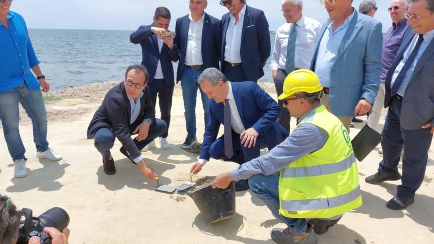 MARSALA, L’ASSESSORE REGIONALE ALESSANDRO ARICO’ HA INAUGURATO I LAVORI DEL WATERFRONT