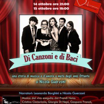 Roma, Di Canzoni e di Baci al Teatro Garbatella 14 ottobre ore 21 – 15 ottobre ore 18