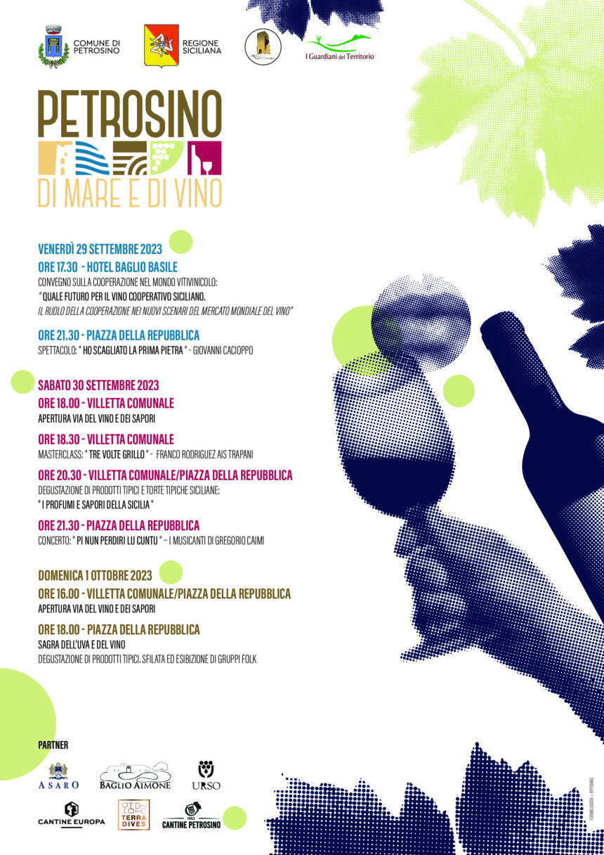 “Petrosino di Mare e di Vino”: tre giorni di talk, eventi, degustazioni per valorizzare e sostenere la viticoltura 