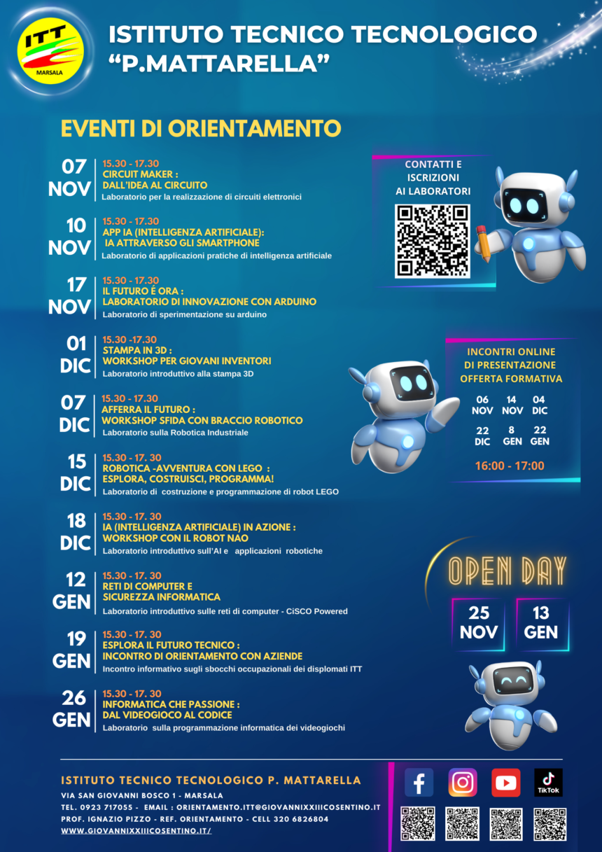 Avvio delle attività di orientamento all’ITT “P. Mattarella” di Marsala