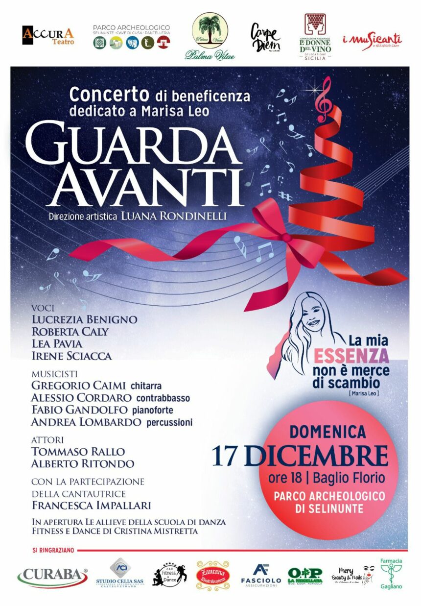 “Guarda Avanti”: domenica 17 dicembre un concerto-evento in memoria di Marisa Leo nel Parco Archeologico di Selinunte