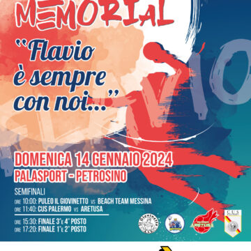 Domenica 14 gennaio, al Palasport di Petrosino, il Memorial “Flavio è sempre con noi…”