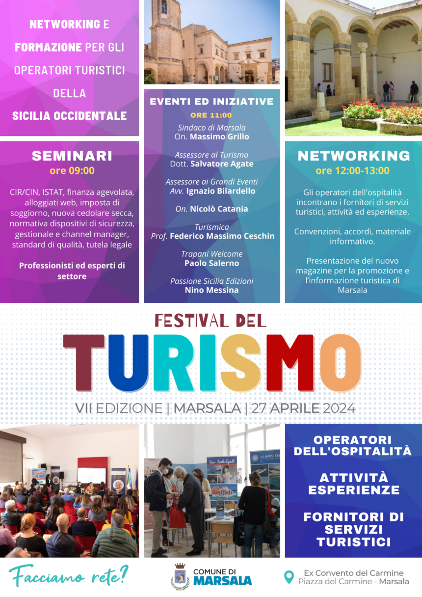 VII edizione del Festival del Turismo. Sabato 27 aprile, Convento del Carmine