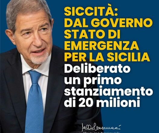 Siccità: dal Governo un primo stanziamento per far fronte all’attuazione di immediati interventi Siccità: dal Governo un primo stanziamento per far fronte all’attuazione di immediati interventi